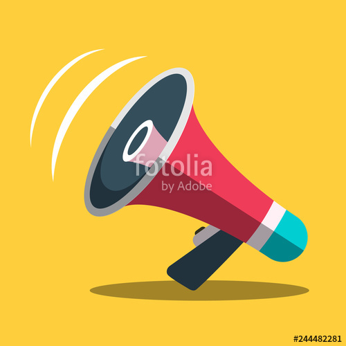 500x500 Megaphone Icon Vector Loudspeaker Symbol On Yellow Background