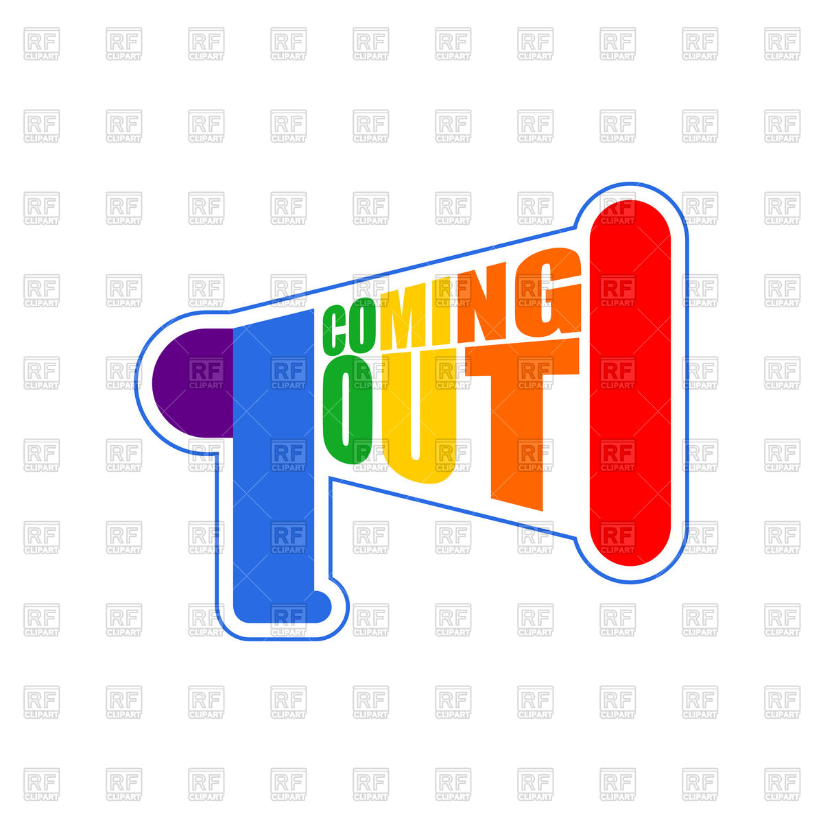 1200x1200 Coming Out Lgbt Sign Rainbow Megaphone Icon Vector Image