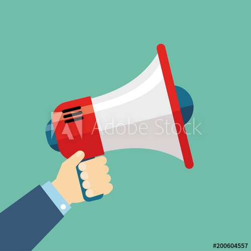 500x500 Hand Holding A Megaphone Vector Illustration