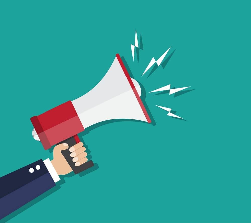 1000x890 Cartoon Human Hand Holding Megaphone Vector