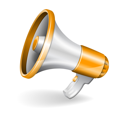 500x500 Golden Megaphone Vector Material Free Download