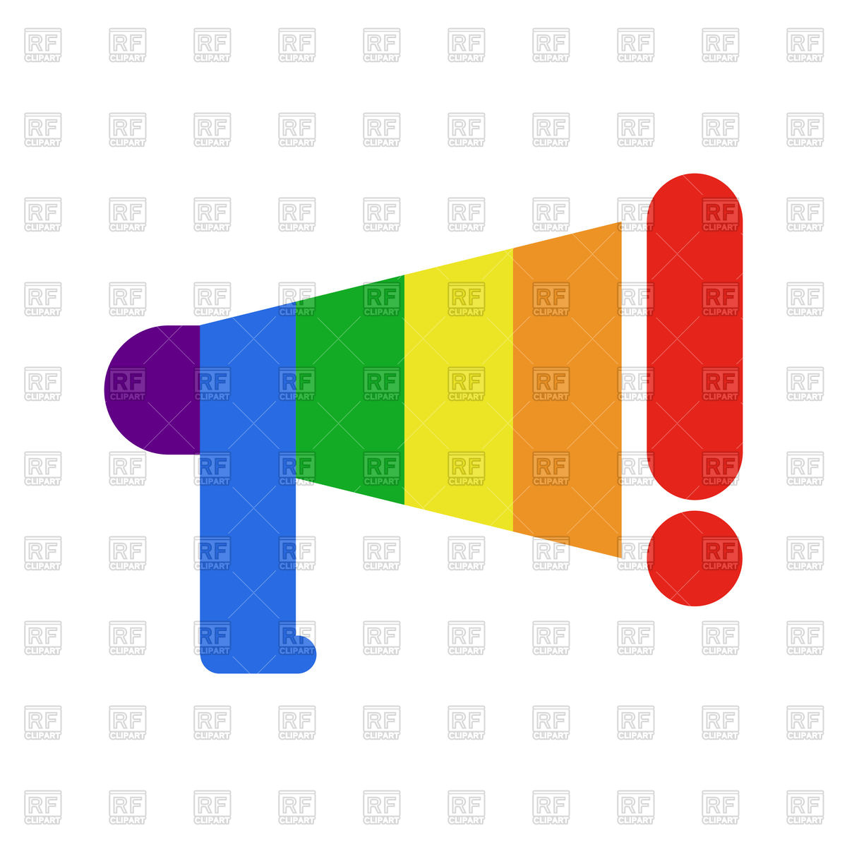 1200x1200 Lgbt Sign With Rainbow Megaphone Vector Image Of Icons And Emblems