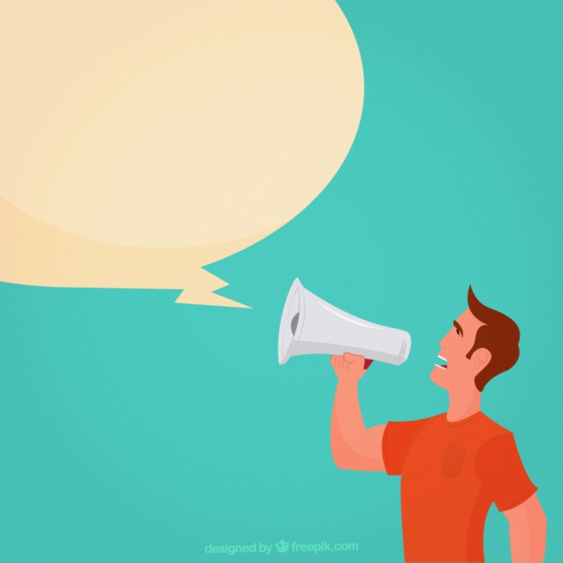 626x626 Man Screaming Through The Megaphone Vector Free Download