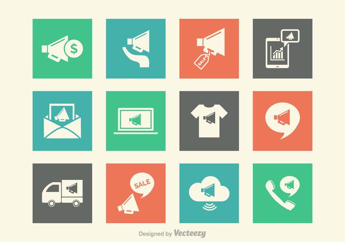 700x490 Retro Megaphone Vector Icons