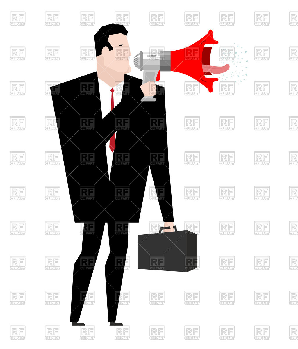 1025x1200 Businessman With Loudspeaker