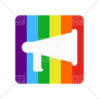 400x400 Coming Out Lgbt Sign Rainbow Megaphone Vector Image