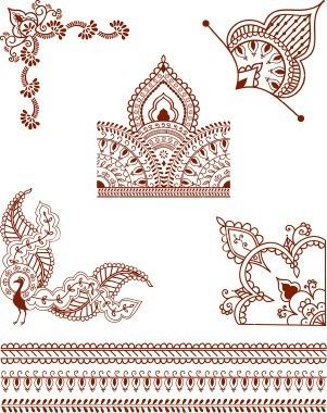 301x380 Mehndi Corner Designs Vector