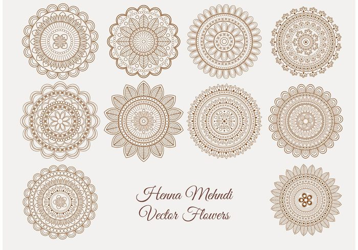 700x490 Henna Mehndi Vector Flowers