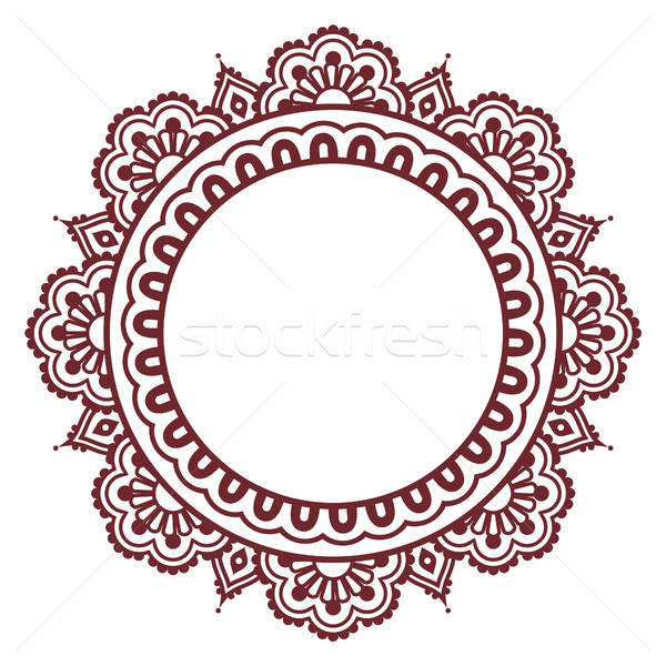 600x600 Indian Henna Floral Tattoo Round Pattern