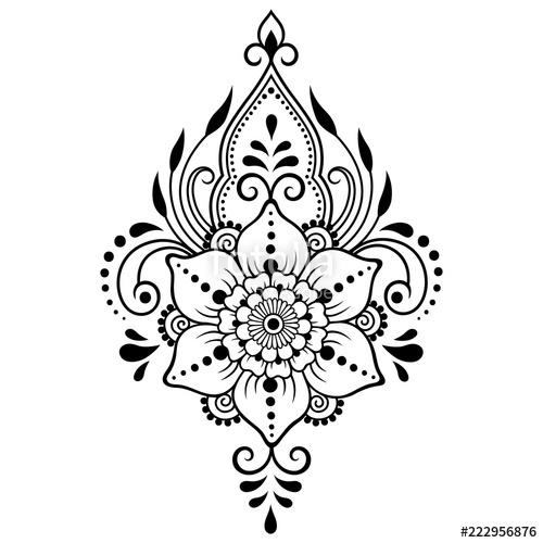 500x500 Mehndi Flower Pattern For Henna Drawing And Tattoo Decoration