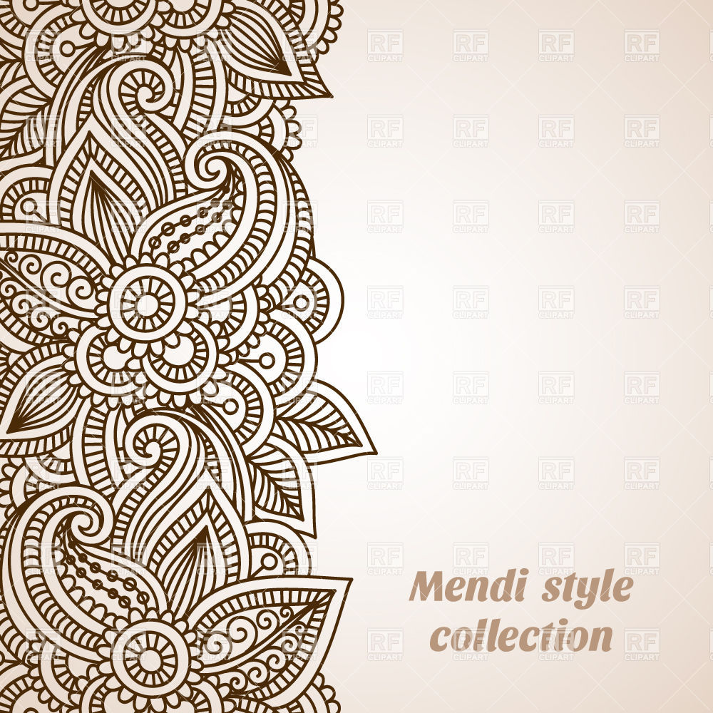 1000x1000 Mehndi Style Ornamental Border Vector Image Of Borders And Frames
