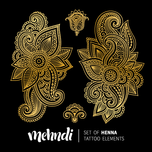 500x500 Mehndi Styles Henna Tattoo Elements Vector Free Download