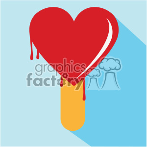300x300 Heart Shaped Popsicle Melting Vector Art Flat Design Clipart