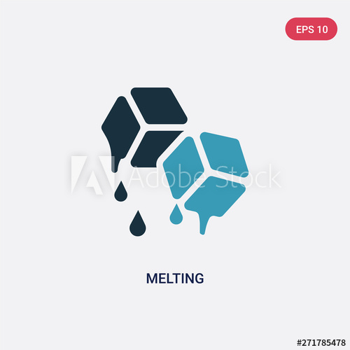 500x500 Two Color Melting Vector Icon From Nature Concept Isolated Blue