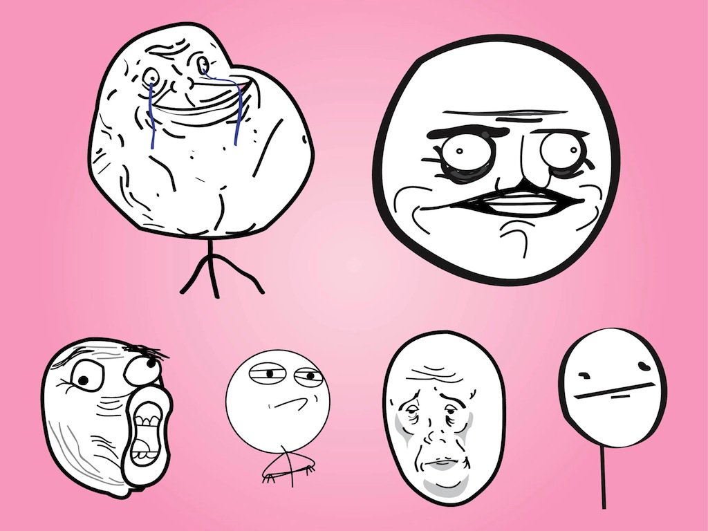 1024x768 Meme Faces Vector Art Graphics