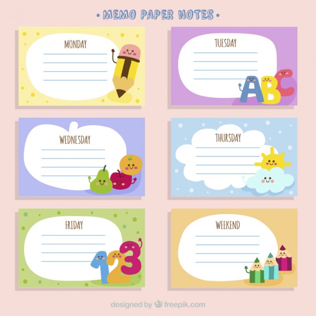 626x626 Memo Paper Notes With Drawings Free Vectors Ui Download
