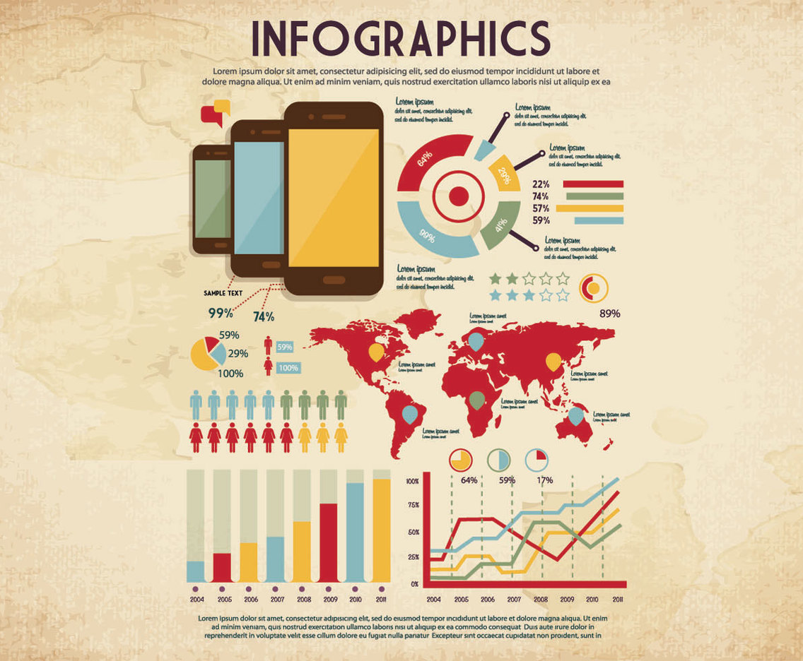 1136x936 Vintage Style Infographic Memo Vector Vector Art Graphics