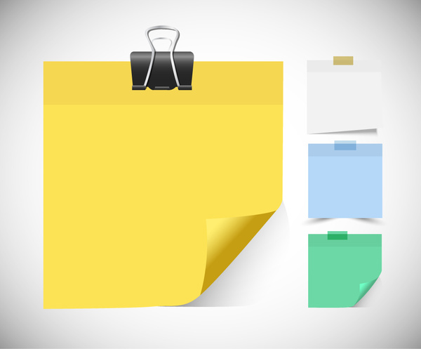 600x497 Blank Sticky Memo Notes Vector Illustration Free Vector In Adobe