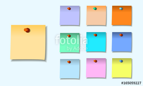 500x300 Colored Set Of Sticky Notes Memo Vector Illustration Stock