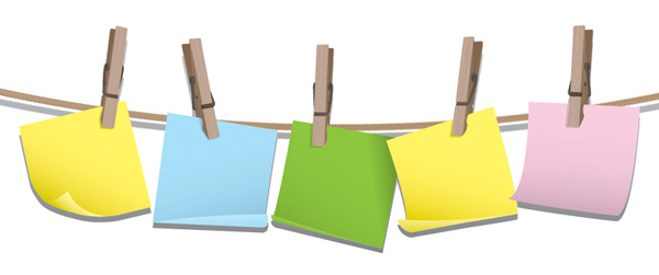 600x251 Colored Paper Notes