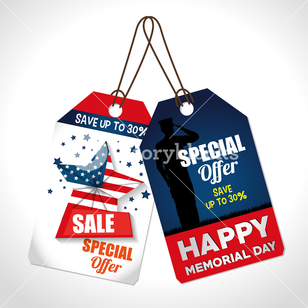 Big Sale Commercial Label For Memorial Day Vector Illustration 1000x1000 Big Sale Commercial Label For Memorial Day Vector Illustration