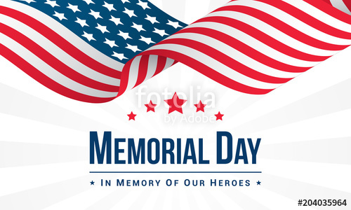 Memorial Day Background Vector Illustration, Usa Flag Waving 500x300 Memorial Day Background Vector Illustration, Usa Flag Waving