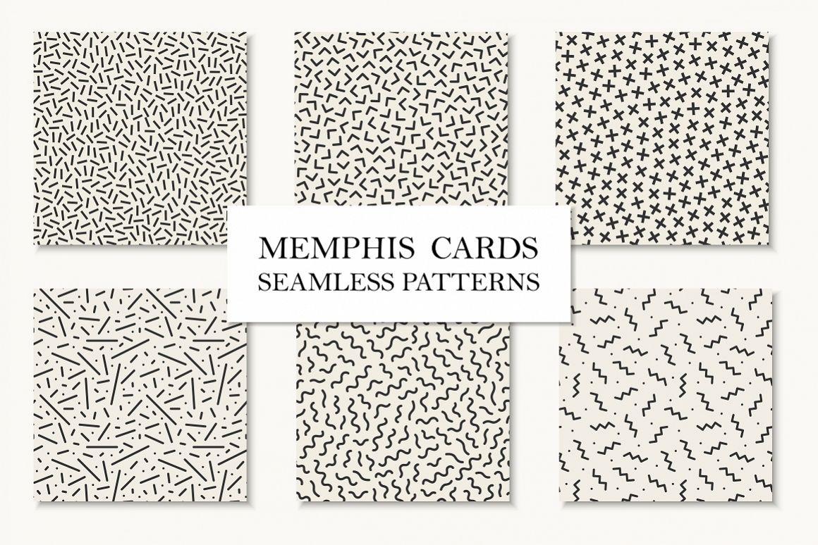 Seamless Memphis Patterns Vector Set 1160x774 Seamless Memphis Patterns Vector Set