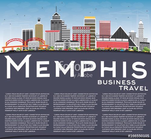 500x460 Memphis Skyline With Color Buildings, Blue Sky And Copy Space
