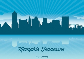 285x200 Memphis Skyline Free Vector Graphic Art Free Download