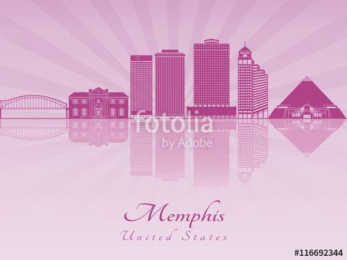 500x375 Memphis Skyline In Purple Radiant Orchid Stock Image And Royalty