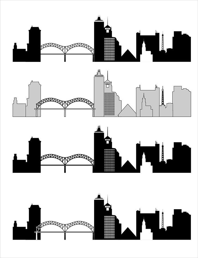 692x900 Vector Building Memphis Vector Skyline