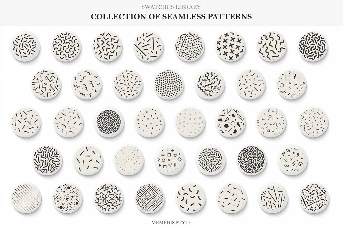 1160x774 Seamless Memphis Vector Patterns