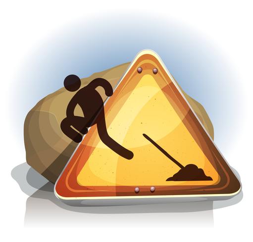 511x490 Men At Work Escaping From Road Sign