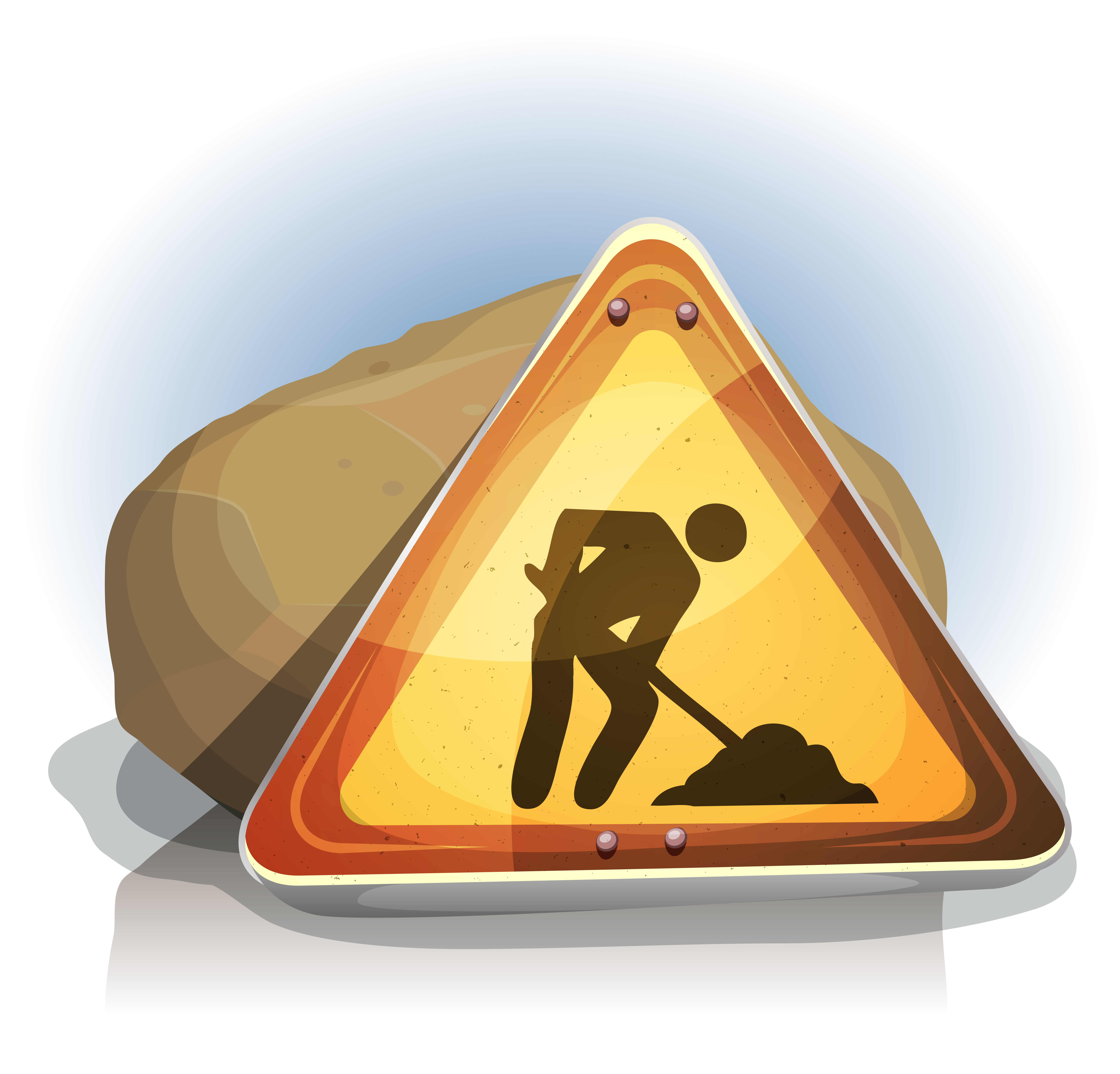 7086x6797 Men At Work Road Sign Vector