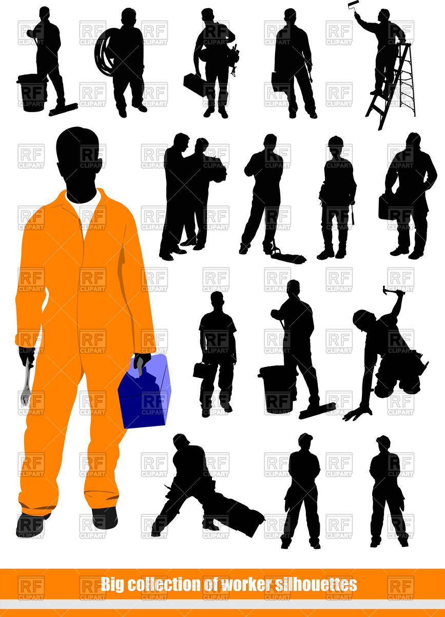 867x1200 Silhouettes Of Men In Work Vector Image Of People Leonido