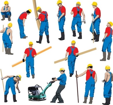 393x368 Workers Men Work Free Vector Download