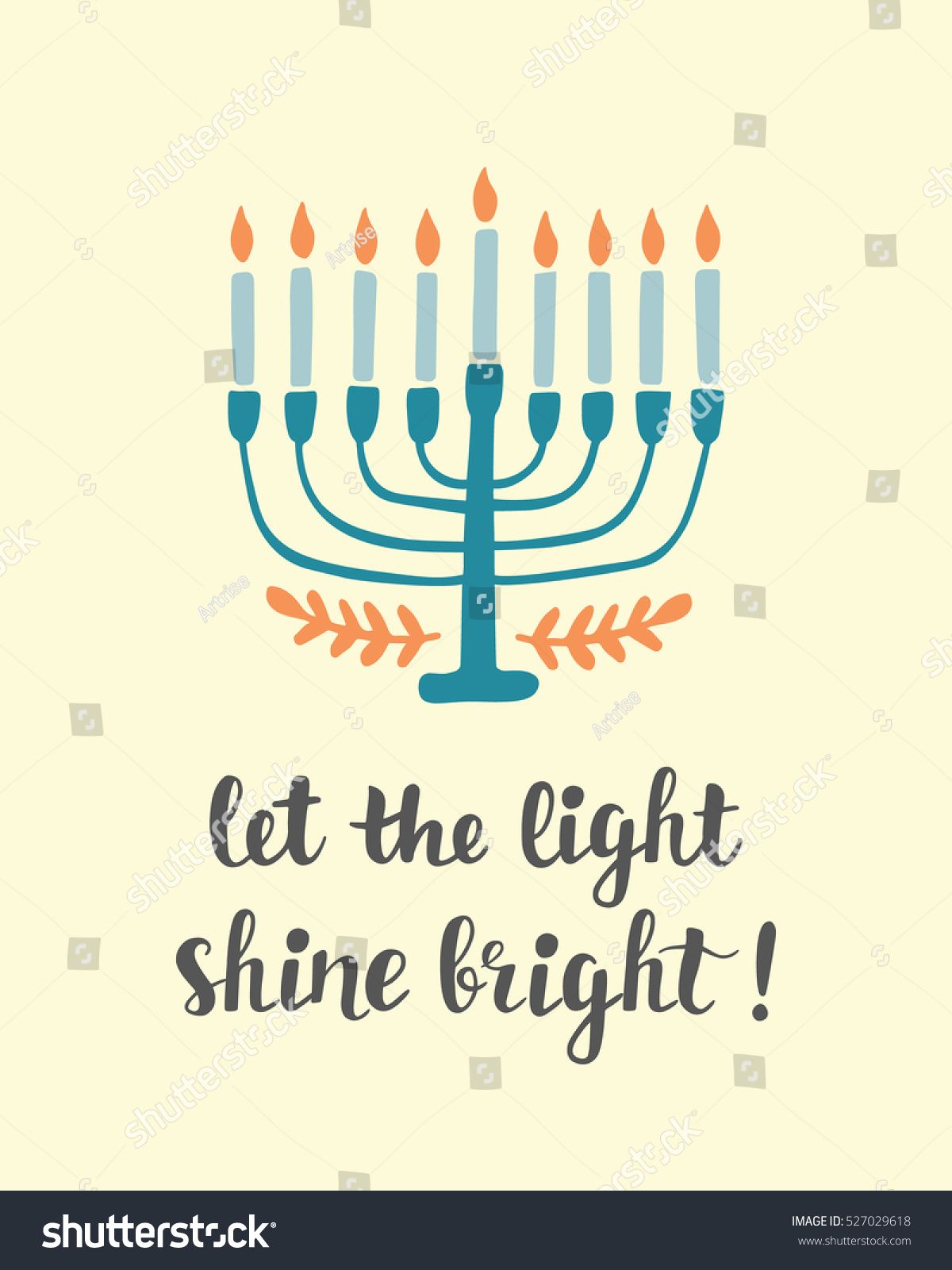 1200x1600 Let The Light Shine Bright ! Hanukkah Greeting Card With Creative
