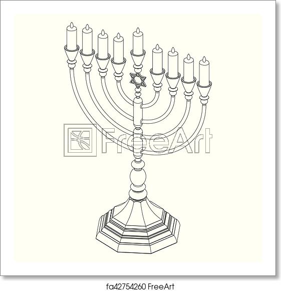 561x581 Free Art Print Of Hanukkah Menorah Vector Menorah Hanukkah Lamp