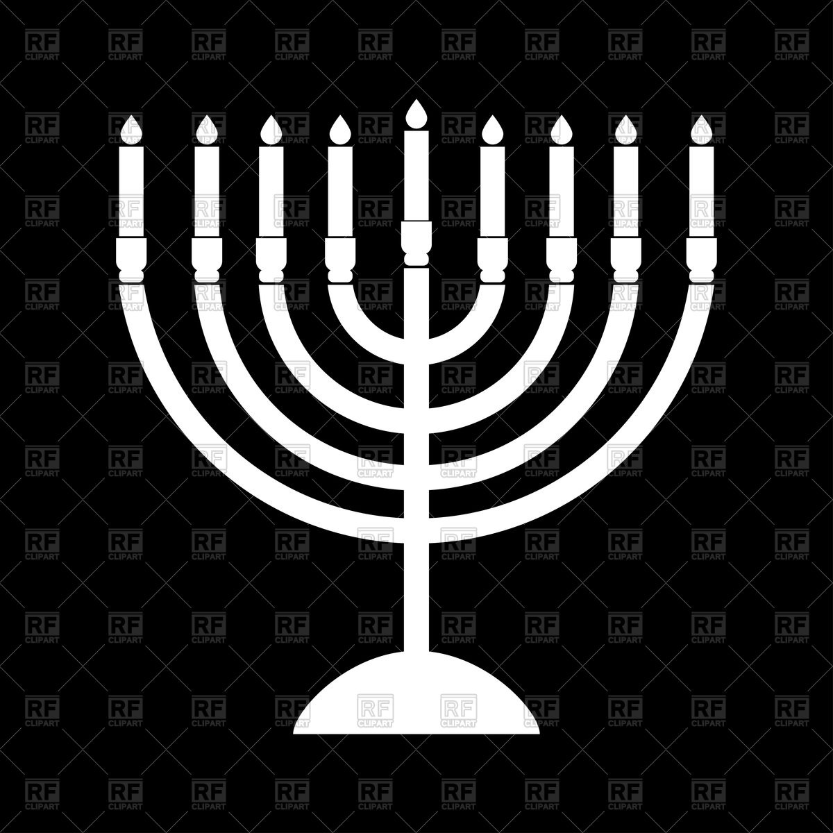 1200x1200 Menorah For Hanukkah On Black Background Vector Image Of Objects