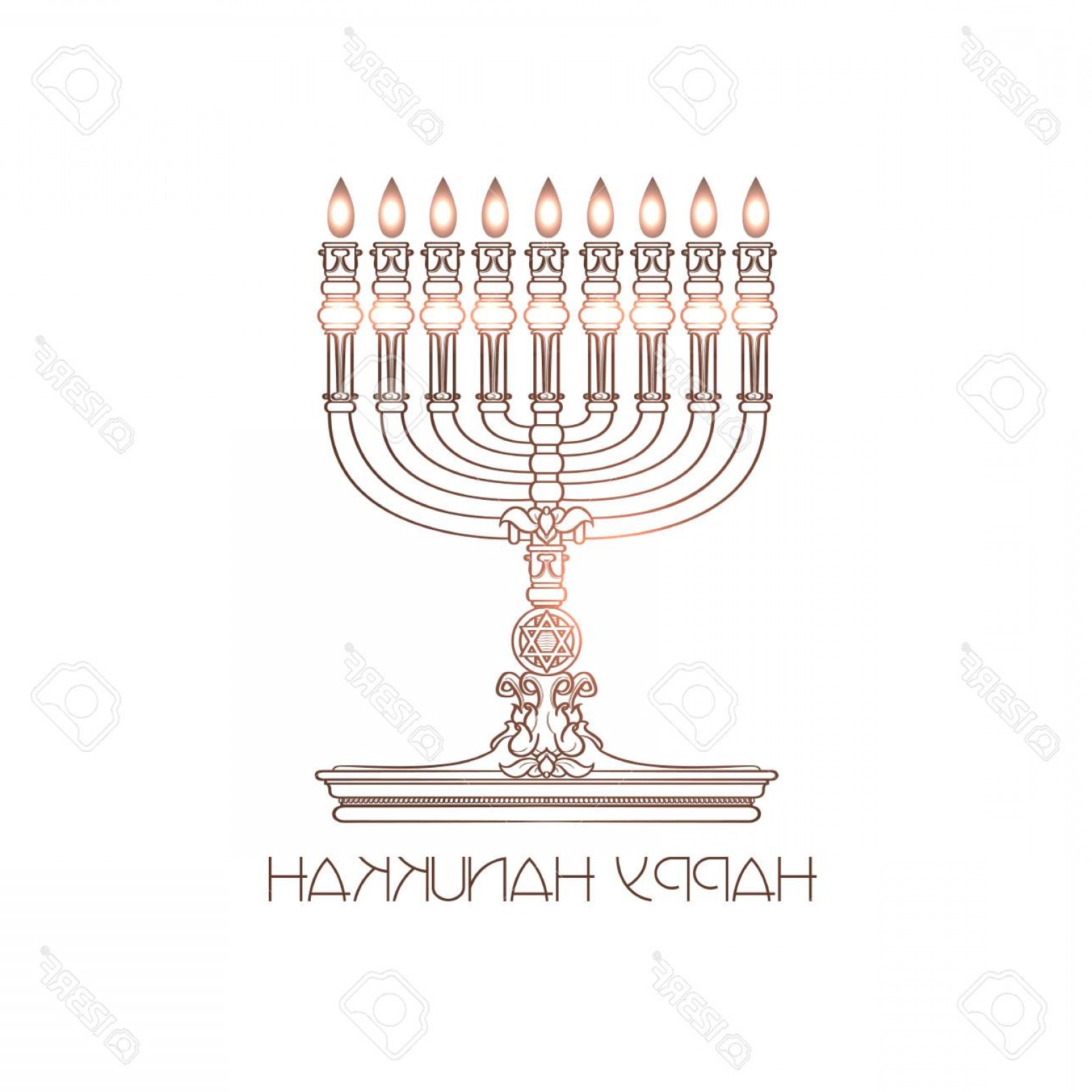 1560x1560 Photostock Vector Happy Hanukkah Vector Detailed Menorah Isolated