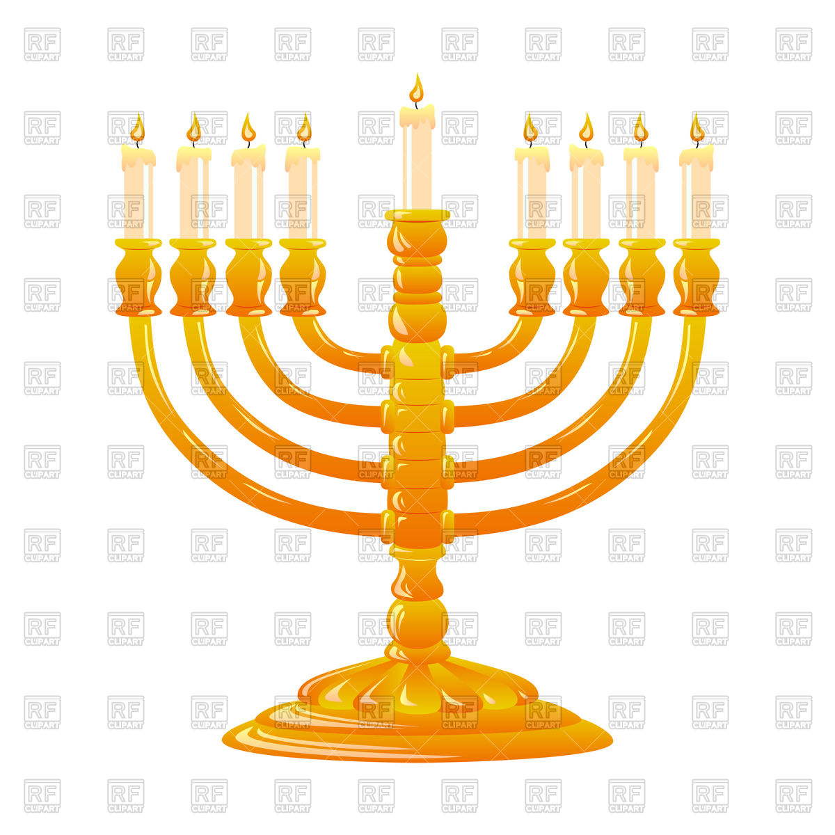 1200x1200 Hanukkah, Jewish Holiday Golden Menorah With Burning Candles