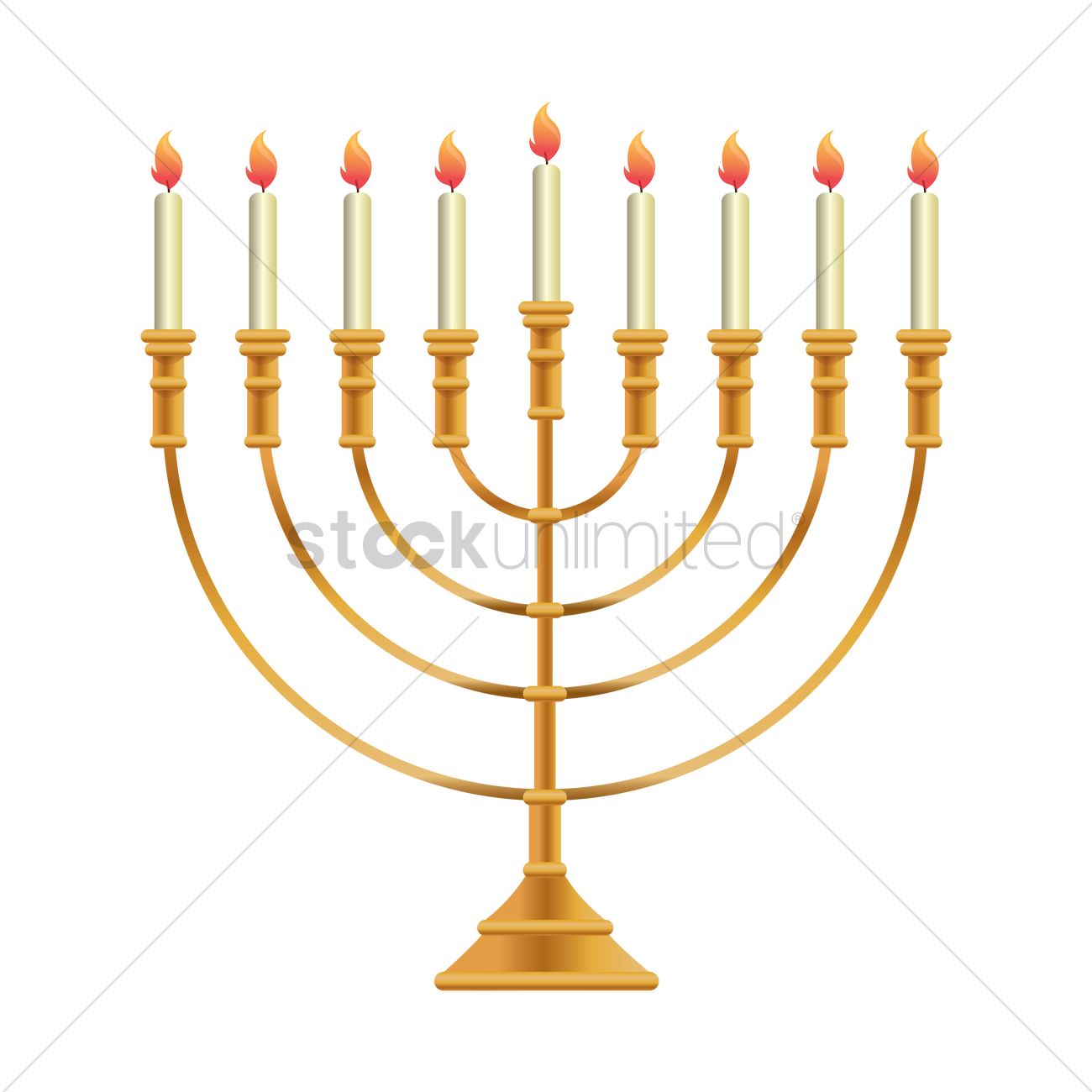 1300x1300 Hanukkah Menorah Vector Image