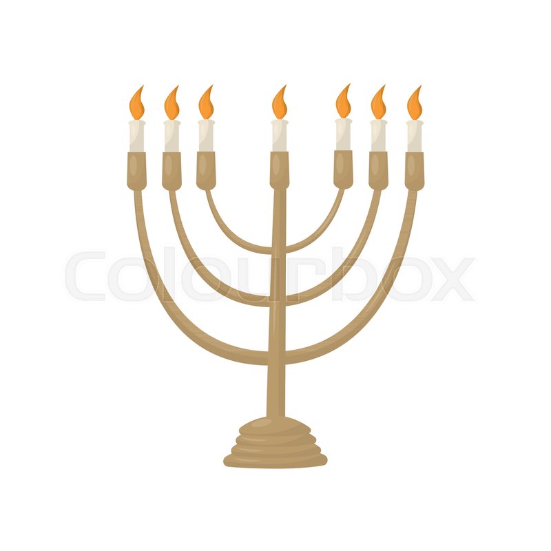 800x800 Hanukkah Menorah With Burning Candles Stock Vector Colourbox