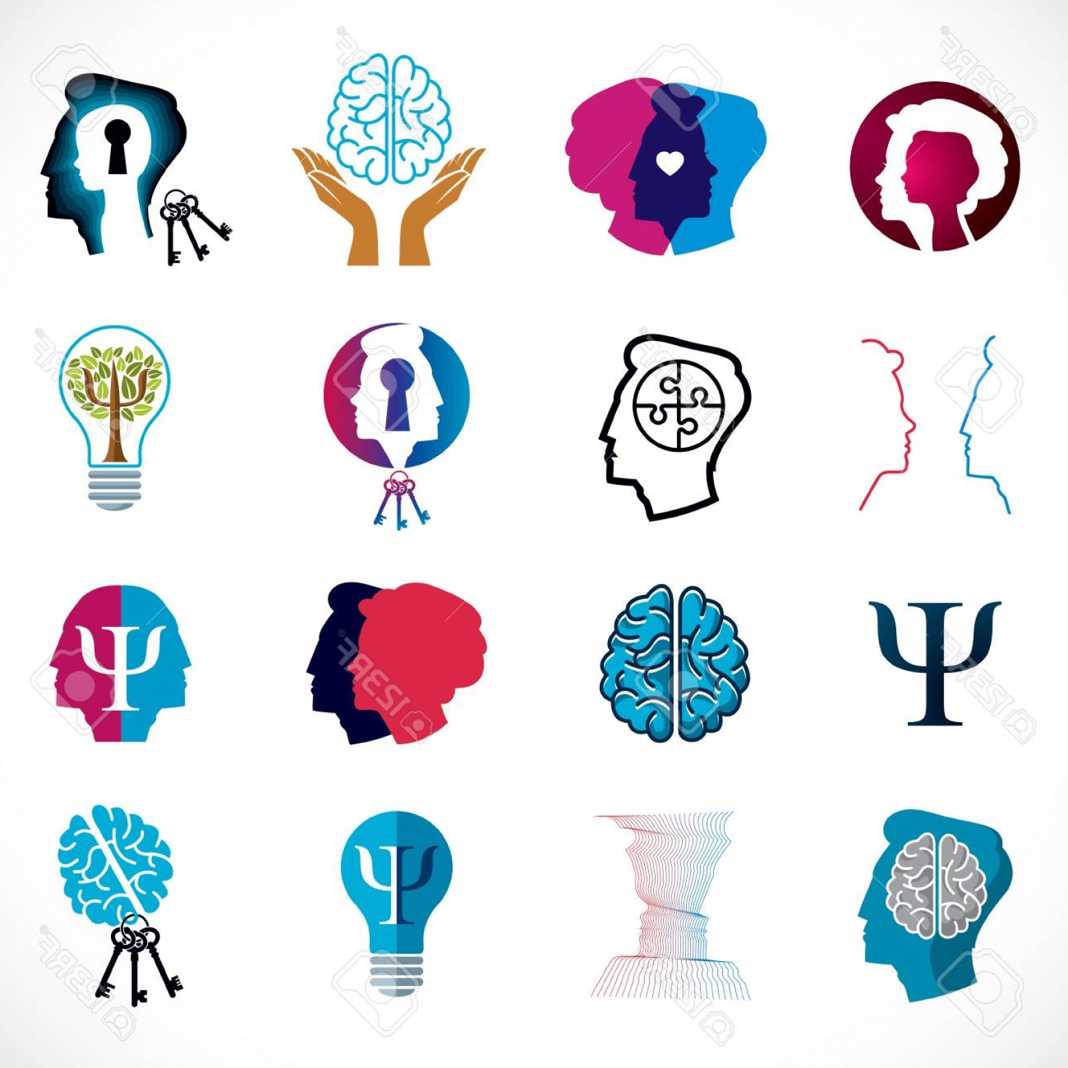1560x1560 Photostock Vector Psychology Brain And Mental Health Vector