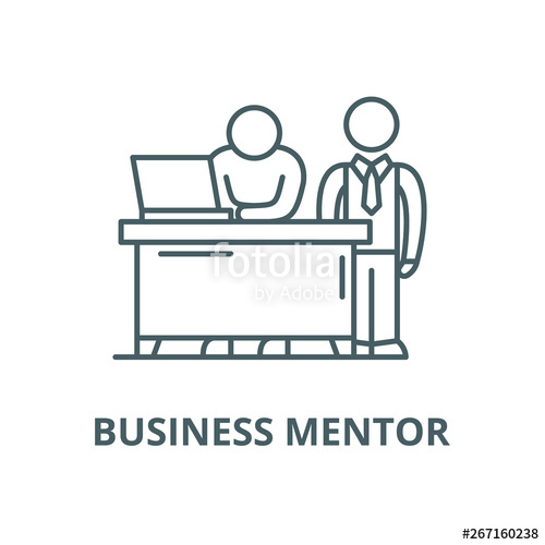 500x500 Business Mentor Vector Line Icon, Outline Concept, Linear Sign