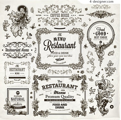 460x454 Designer European Retro Pattern Border Vector Material