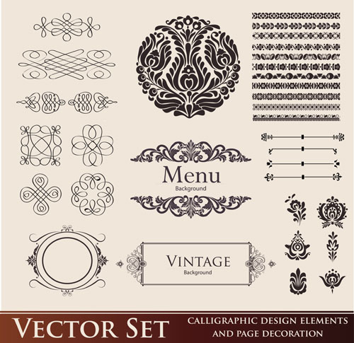 500x485 Vintage Calligraphic And Decoration Borders Vector Free Download