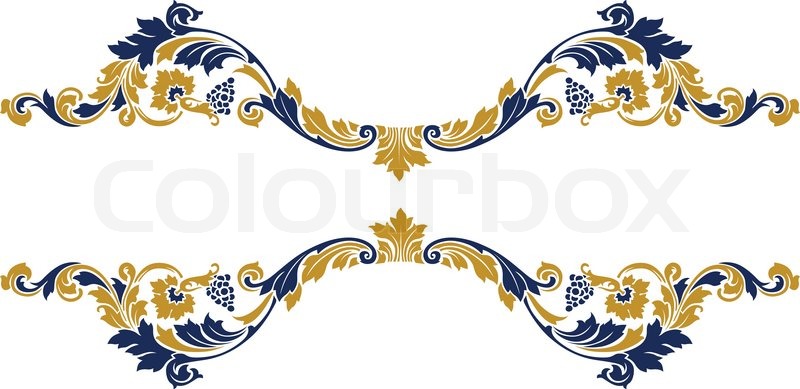 800x389 Vintage Menu Text With Plant Pattern Stock Vector Colourbox