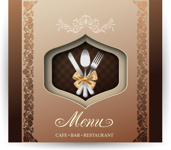 600x525 Cafe Bar Restaurant Menu With Classical Border Free Vector