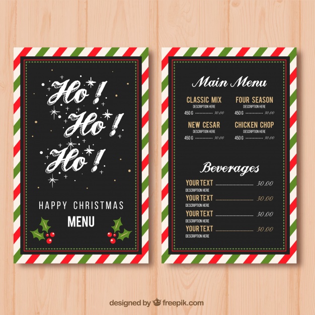 626x626 Christmas Menu With Decorative Border Vector Free Download